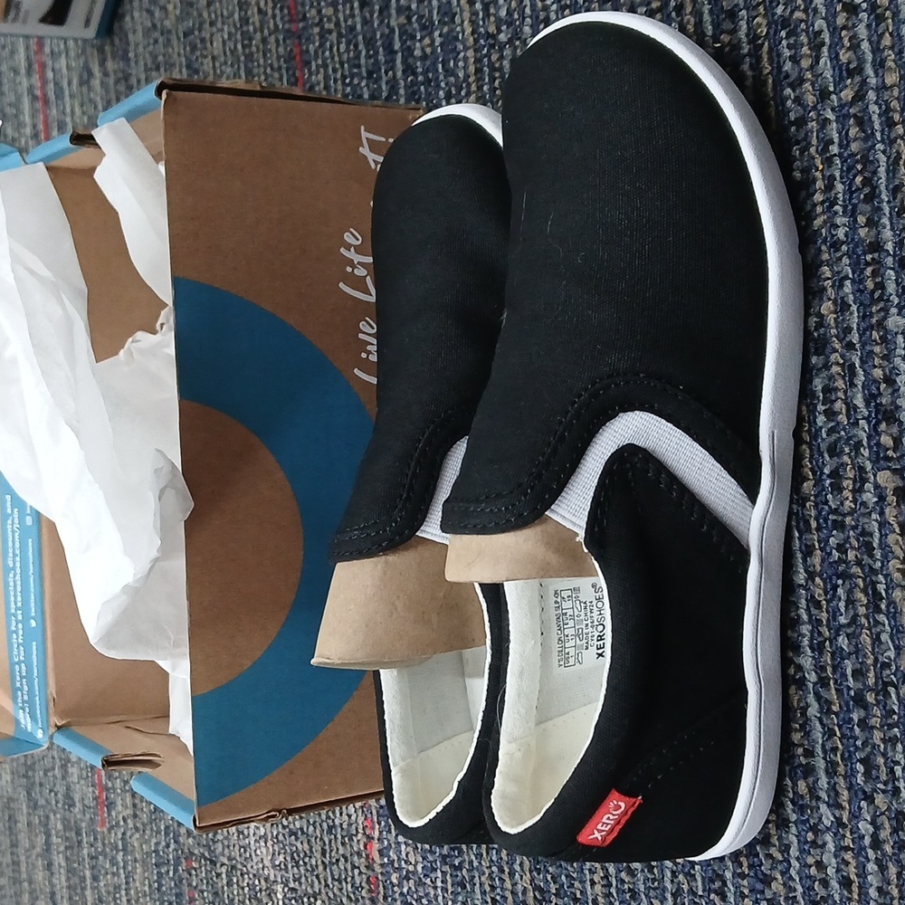 Kids Black Slip-On Canvas Shoes